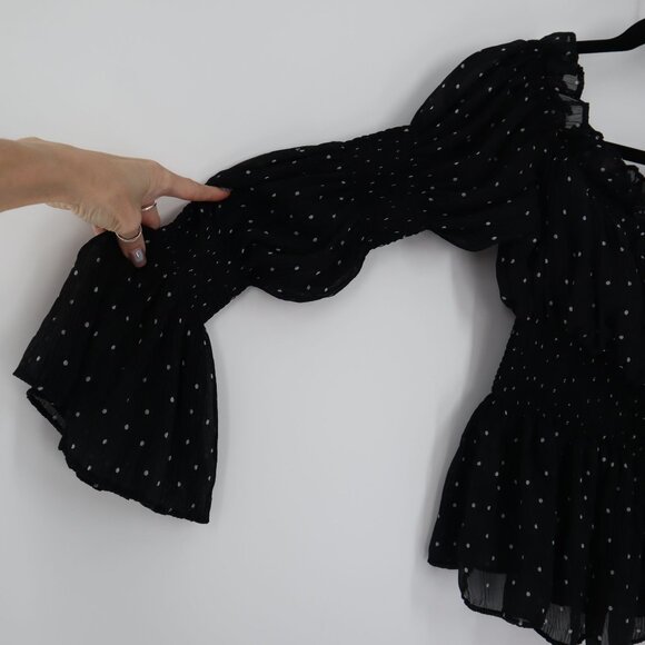 Endless Rose Sheer Top Womens XS Black Fairy Grunge Witchy Whimsigoth Romantic - Picture 6 of 9